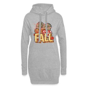 Hallo Herbst, Happy Fall y'all - Hoodie-Kleid - Grau meliert - Vorne