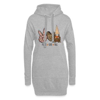 Peace Love Fall, Happy Fall y'all - Hoodie-Kleid - Grau meliert - Vorne