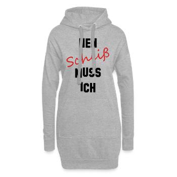 nen scheiß muss ich black red - Hoodie-Kleid - Grau meliert - Vorne