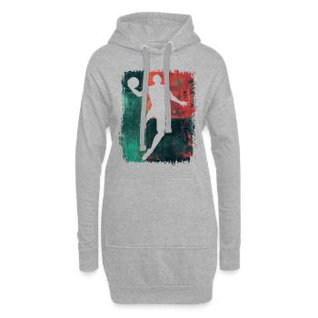Basket-ball Basket-ball joueur Fan Vintage rétro - Sweat-shirt à capuche long Femme - gris chiné - Devant