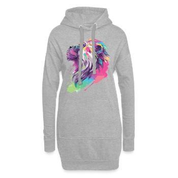Affe Schimpanse Primat Natur Wildnis Bunt Kunst - Hoodie-Kleid - Grau meliert - Vorne