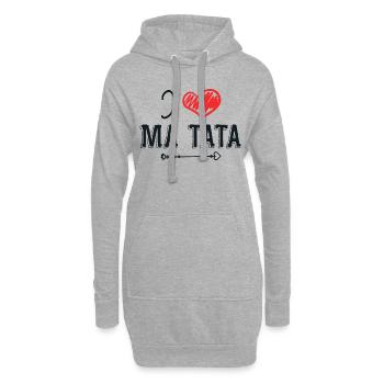 J'aime Ma Tata Cadeau Tante Coeur Rouge - Sweat-shirt à capuche long Femme - gris chiné - Devant