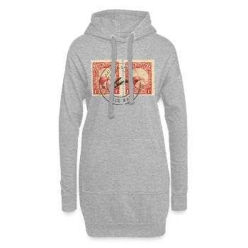 Kiwi stamps - Sweat-shirt à capuche long Femme - gris chiné - Devant
