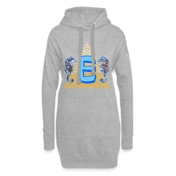 hippocampe e 262 e - Sweat-shirt à capuche long Femme - gris chiné - Devant