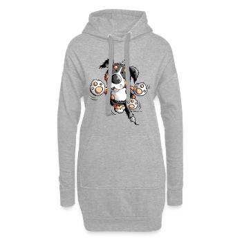 Drôle Bouvier Bernois - Sweat-shirt à capuche long Femme - gris chiné - Devant