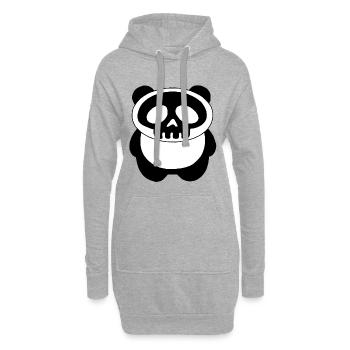 Panda-Totenkopf - Hoodie-Kleid - Grau meliert - Vorne
