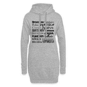 Sprechwörter schwarz - Hoodie-Kleid - Grau meliert - Vorne