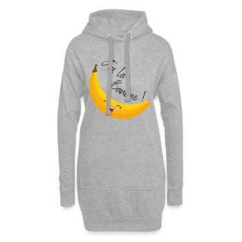 j' ai la banane - Sweat-shirt à capuche long Femme - gris chiné - Devant