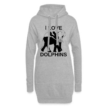 Tiere lieben - Hoodie-Kleid - Grau meliert - Vorne