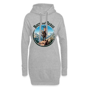 Chèvre de montagne au sommet - Sweat-shirt à capuche long Femme - gris chiné - Devant