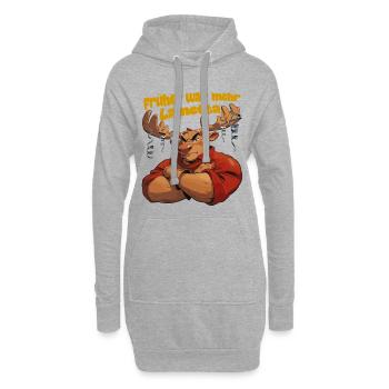 Lametta Elch: Früher war mehr Lametta Hirsch xmas - Hoodie-Kleid - Grau meliert - Vorne