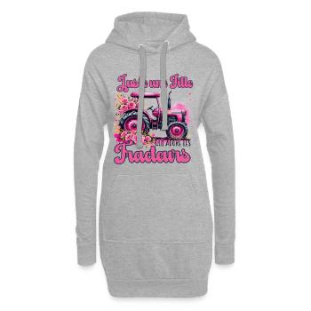 Just a girl who loves tractors humor - Hoodie Dress - heather grey - Front