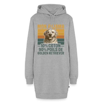 Golden Retriever Humor Dog Hair Gift - Hoodie Dress - heather grey - Front