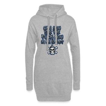 Graffiti Skull Spruch provokant - Hoodie-Kleid - Grau meliert - Vorne