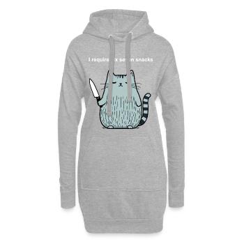 6-7 Mème Internet 6 7 Snack Cat - Sweat-shirt à capuche long Femme - gris chiné - Devant