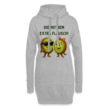 Kiwis mit extra Flausch - Hoodie-Kleid - Grau meliert - Vorne