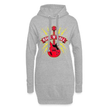 Rock 'n' Roll Gitarre - Hoodie-Kleid - Grau meliert - Vorne