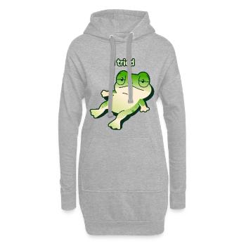 Rana Stanca 🐸 "Ich habe versucht" minimalistisches ironisches Meme - Hoodie-Kleid - Grau meliert - Vorne