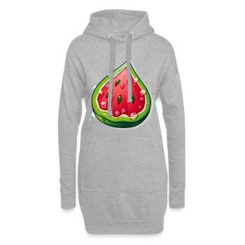 Cartoon Melone Sommer - Hoodie-Kleid - Grau meliert - Vorne