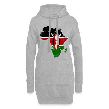 Kenia_Flagge_Afrika_used_used - Hoodie-Kleid - Grau meliert - Vorne
