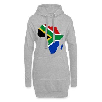 Suedafrika_Flagge_Afrika - Sweat-shirt à capuche long Femme - gris chiné - Devant