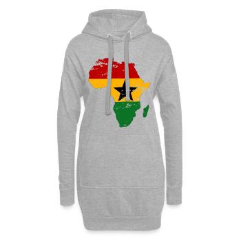 Ghana Flagge Afrika used - Hoodie-Kleid - Grau meliert - Vorne