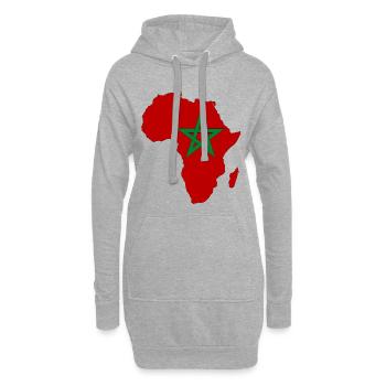 Marokko Flagge Afrika - Hoodie-Kleid - Grau meliert - Vorne