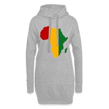 Guiena_Flagge_Afrika - Sweat-shirt à capuche long Femme - gris chiné - Devant