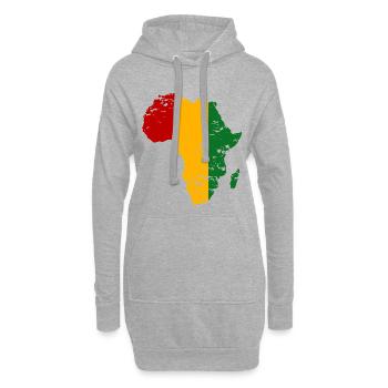 Guiena_Flagge_Afrika_used - Sweat-shirt à capuche long Femme - gris chiné - Devant