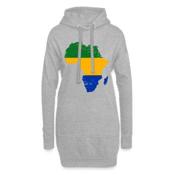 Gabon_Flagge_Afrika_used - Hoodie-Kleid - Grau meliert - Vorne