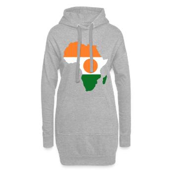 Niger_Flagge_Afrika - Sweat-shirt à capuche long Femme - gris chiné - Devant