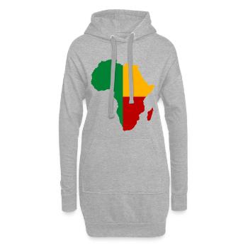 Benin_Flagge_Afrika - Sweat-shirt à capuche long Femme - gris chiné - Devant