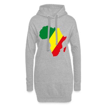 Kongo_Flagge_Afrika - Sweat-shirt à capuche long Femme - gris chiné - Devant