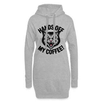 Weg von meinem Kaffee - Hoodie-Kleid - Grau meliert - Vorne