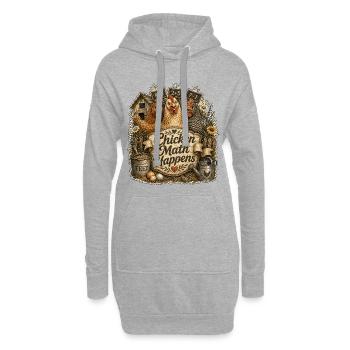 Chicken Math Happens - Hoodie-Kleid - Grau meliert - Vorne