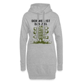 Wegweiser der Wege – Wald und Feld - Hoodie-Kleid - Grau meliert - Vorne