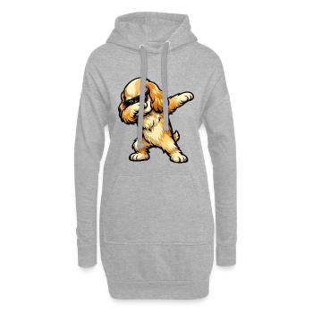 Dabbing American Cocker Spaniel - Hoodie Dress - heather grey - Front