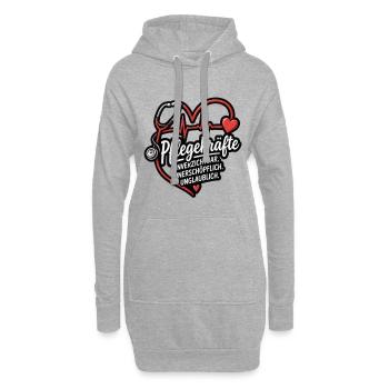 Pflegekraft Herzbeat Motiv - Hoodie-Kleid - Grau meliert - Vorne