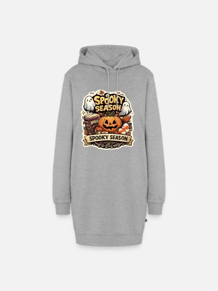Spukige Saison Kürbis & Geister - Hoodie-Kleid - Grau meliert