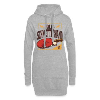 pingpongDesign - Sweat-shirt à capuche long Femme - gris chiné - Devant