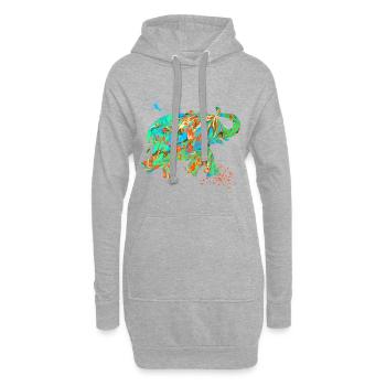 elefant e 4 - Hoodie-Kleid - Grau meliert - Vorne