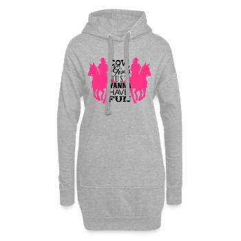 Cowgirls Just Wanna Have Fun - Horse - Hoodie-Kleid - Grau meliert - Vorne