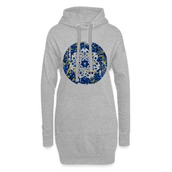 Nœud celtique 16 e 272 - Sweat-shirt à capuche long Femme - gris chiné - Devant