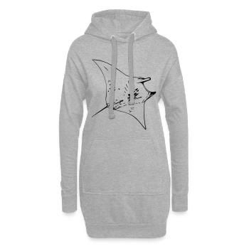 Manta Ray - Hoodie-Kleid - Grau meliert - Vorne