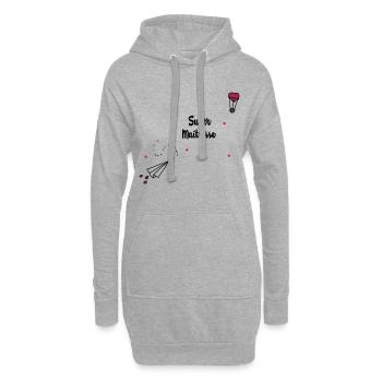 Super maîtresse - Sweat-shirt à capuche long Femme - gris chiné - Devant
