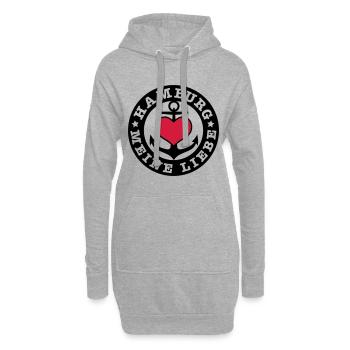 Ancre 2c Hambourg Mon coeur d'amour - Sweat-shirt à capuche long Femme - gris chiné - Devant