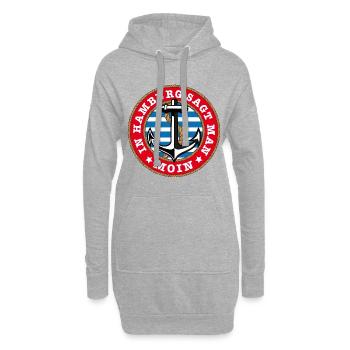 77 In Hamburg sagt man Moin Anker Seil - Hoodie-Kleid - Grau meliert - Vorne
