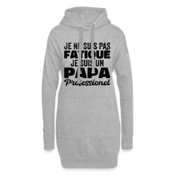 Je suis papa | humour papa drôle | fête des pères - Sweat-shirt à capuche long Femme - gris chiné - Devant