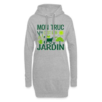 Mon Truc C'est Mon Jardin | Cadeau - Sweat-shirt à capuche long Femme - gris chiné - Devant