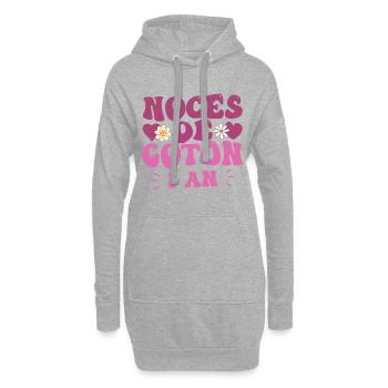 Noces de Coton - Sweat-shirt à capuche long Femme - gris chiné - Devant
